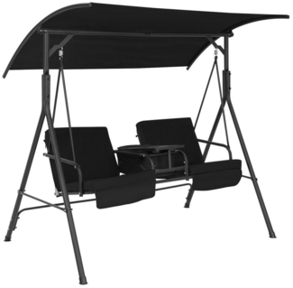 KOMFOTTEU Hollywoodschaukel 2 Sitzer Gartenschaukel, mit Kühltasche, 181 x 124 x 161.5 cm