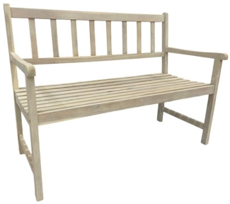 Gartenbank Sitzbank Bank Holzbank Parkbank 2-Sitzer Akazienholz Weiß lasiert