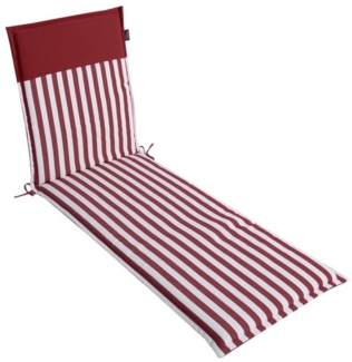 LILENO HOME Liegenauflage perfekt für Strandliegen, Sonnenliege Auflage, Gartenliege Auflage, (1er Set), Polsterauflage Streifen Rot, Auflagen für Gartenliegen