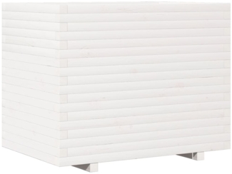 vidaXL Pflanzkübel Weiß 90x60x72,5 cm Massivholz Kiefer 3282605