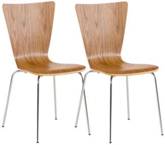 2er Set Besucherstuhl TOKYO - Holz Eiche 43x50x84 cm | Besucherstühle Konferenzstuhl Wartezimmerstuhl Bürostühle Bürostuhl Konferenzraum Wartezimmer
