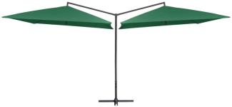 vidaXL Doppel-Sonnenschirm mit Stahl-Mast 250x250 cm Grün 47320