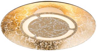 LED Deckenleuchte, gold, weiß patiniert, 34,5 cm