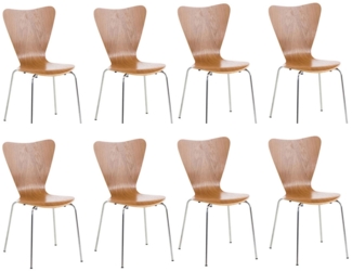 CLP 8er Set Besucherstuhl Calisto stapelbar,eiche