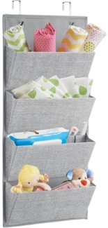 Hängeorganizer Tür System Hängeaufbewahrung mDesign 4 Fächer Grau Organizer