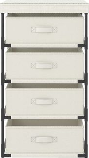 vidaXL Aufbewahrungsregal mit 4 Stoffkörben Stahl Creme 322624