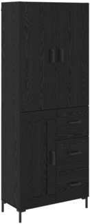 vidaXL Highboard Schwarz Eichen-Optik 69,5 x 34 x 180 cm Holzwerkstoff 3416137