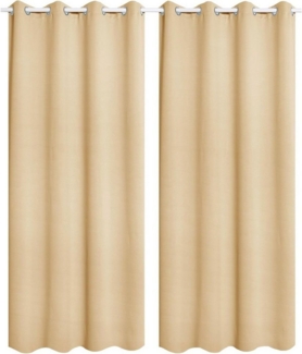 Woltu Vorhang (2 St), Ösen, blickdicht, Leichte Wärmeisolierend Kälteschutz