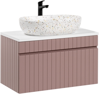 ICONIC ROSE Badmöbel-Set 80 cm mit Aufsatzwaschbecken (80cm), Antike Rose