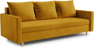 AX LIVING Hyden 3 Sitzer Sofa mit Schlaffunktion – 222 cm breit, bernstein