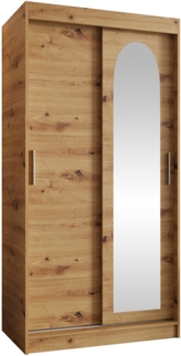 Kleiderschrank Samker 100 cm (Farbe: Artisan Eiche, ohne Schubladen)