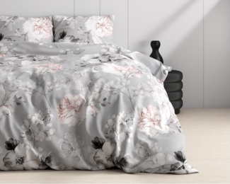 Sitheim-Europe Bettwäsche SORAYA, Bettbezug +Kissenbezüge-Baumwollsatin, Baumwollsatin, 3 teilig, Weich, geschmeidig und wärmeregulierend