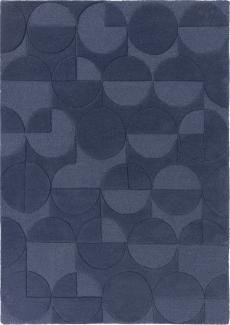 Kadima Design Eleganter Wollteppich "Deben Noah" -, Rutschfest. Farbe: Blau, 120x170 cm