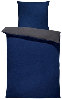 One Home Bettwäsche Doubleface Unifarben, Fleece, 2 teilig, Wende modern, kuschelig flauschig warm weich Winter Normalgröße