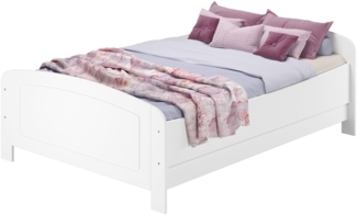 Weißes Holzbett Seniorenbett extra hoch 160 x 200 Zubehör wählbar V-60.44W-16ohne Zubehör