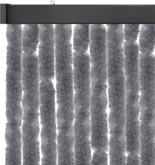 Flauschvorhang 90x220cm, perfekter Insekten- und Sichtschutz für Ihre Balkon- und Terrassentür, viele Farben Unistreifen silber