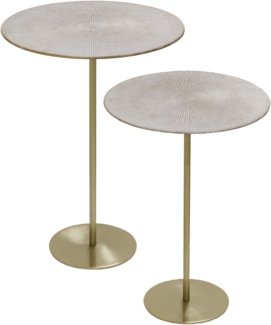 MIRRORS AND MORE 'Solon' Beistelltisch 2er Set Metall, gold, Ø38,5x53 cm, Ø36x50,5 cm