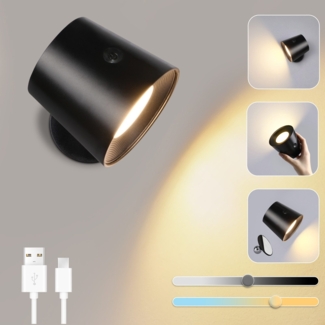 ZMH Innenwandleuchte Metallkäfig, dimmbare moderne 360° verstellbare Metalldeckenleuchte schwarzes Design