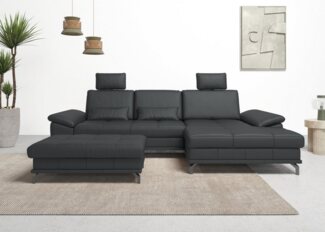 Places of Style Ecksofa Costello L-Form, B: 301 cm mit Sitztiefen-, Armteilverstellung &, 3 Nierenkissen, optional Bettfunktion & Bettkasten