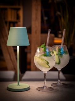 APS LED Tischleuchte "MERLE" Kabellose USB-C Tischleuchte, CCT - über Fernbedienung, USB-Ladefunktion, LED fest integriert, warmweiß - kaltweiß, Spritzwasssergeschützt IP 54, inkl. Dockinstation und Fernbedienung