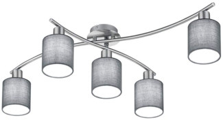 TRIO Leuchten LED Deckenleuchte, Dimmfunktion, LED wechselbar, Warmweiß, Groß-e Design-klassiker Stoff-lampe über-n Esstisch-lampe, Breite 80cm