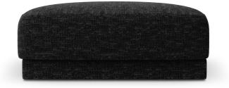 Micadoni Pouf Hocker Miley | Bezug Black | Beinfarbe Black Plastic