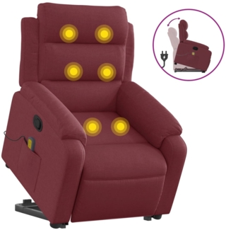 vidaXL Massagesessel mit Aufstehhilfe Weinrot Stoff 3204995