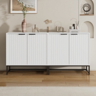 Flieks Sideboard (160 x 40 x 80,5 cm, 2 St), 2er Set Schrank Kommode mit 2 Türen Anrichte Wohnzimmer