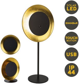 Light & More Solar-Tischleuchte Moon Metall 41,5 cm