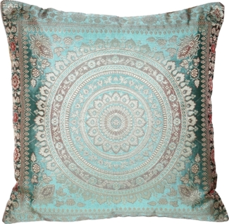 Ruwado Dekokissen - Handgefertigt Kissenbezug aus Indische Banarasi Seide - 40cmx40cm, Handgewebt und Handgenäht aus Indien