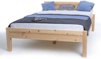 Zirbenholzbett "Alpen-Königin" 100 x 220 cm 58 cm metallfreies Zirbenbett Bett