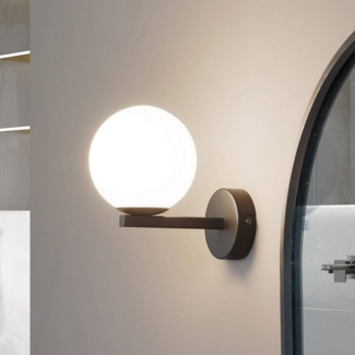 Lucande Wandleuchte Bidolo, Metall, Schwarz IP44, 1 x 8 W LED