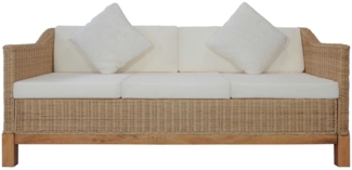vidaXL 3-Sitzer-Sofa mit Polstern Natürliches Rattan [283077]