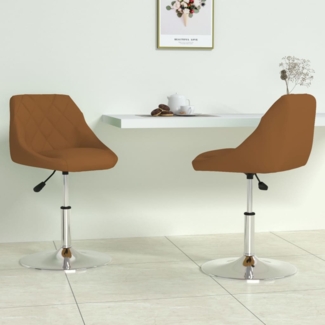 vidaXL Esszimmerstühle 2 Stk. Drehbar Braun Samt [335281]