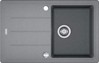 Franke Spüle BASIS BFG 611 in Steingrau aus Fragranit DuraKleen® Plus Sanitized® / Ausschnittmaß 760 x 480 mm / Einbauspüle / Auflagespüle
