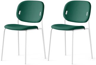 Connubia, 2 Stühle Yo! Metallgestell weiß optisch matt Sitz Wald
