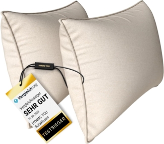 DYNMC you Sofakissen mit Füllung und Bezug - 2er Set mit Viel Füllung, Rückenkissen mit Baumwoll-Bezug - Bequeme Dekokissen