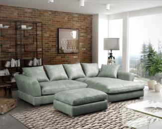 Couchgarnitur TIZIAN diverse Stoff und Farbvarianten/ Rechts+Hocker