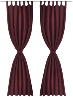 vidaXL Vorhänge Gardinen aus Satin 2-teilig, Polyester Dunkelrot, 140x225 cm