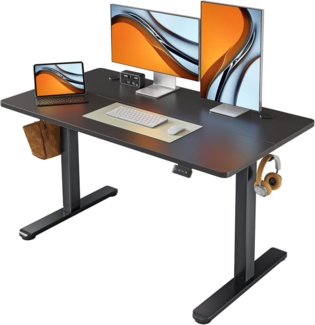 FEZIBO Elektrischer Schreibtisch 120x60 cm Schwarz Memory Steuerung