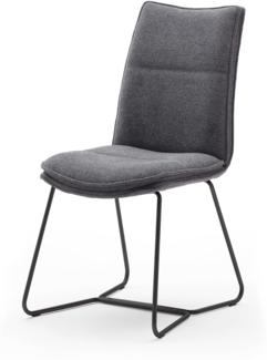 2er Set Kufenstuhl Hampton - Anthrazit / Schwarz