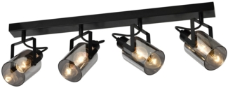 ZMH Schwarzer Deckenstrahler 4-flammig 350° verstellbar Deckenlampe Industrial Vintage E14