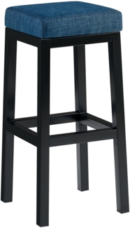 CLP Barhocker Taylor mit schwarzem Metallgestell Sitzhöhe 83 cm,blau Stoff