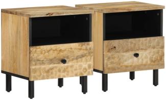vidaXL Nachttische 2 Stk. 40x33x46 cm Massivholz Mango 356898