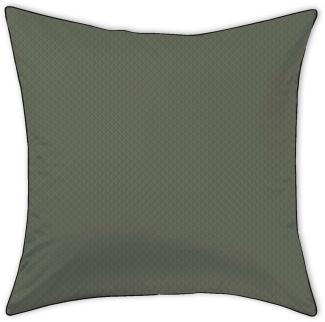 Curt Bauer Mako-Brokat-Damast Bettwäsche Arezzo | Kissenbezug einzeln 80x80 cm | olive