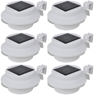 6x Außenlampe Sonnenlichtset Zaunlicht Dachrinne-Licht weiß 41181