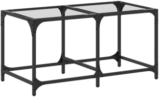 Couchtisch, Sofatisch mit Glasplatte Transparent 78,5x40x40 cm Stahl