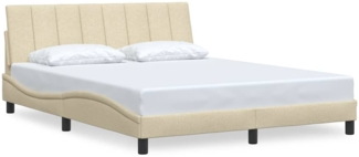 vidaXL Bettgestell ohne Matratze "Hanko" Creme 160x200 cm Stoff 3310403