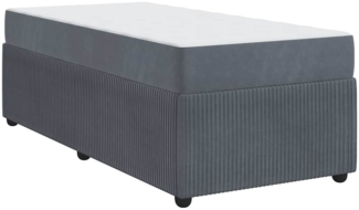 vidaXL Bettgestell mit Matratze Dunkelgrau 90 x 200 cm Samt 3398348