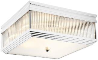 Casa Padrino Luxus Deckenleuchte Silber 40,5 x 40,5 x H. 18,5 cm - Luxus Qualität
